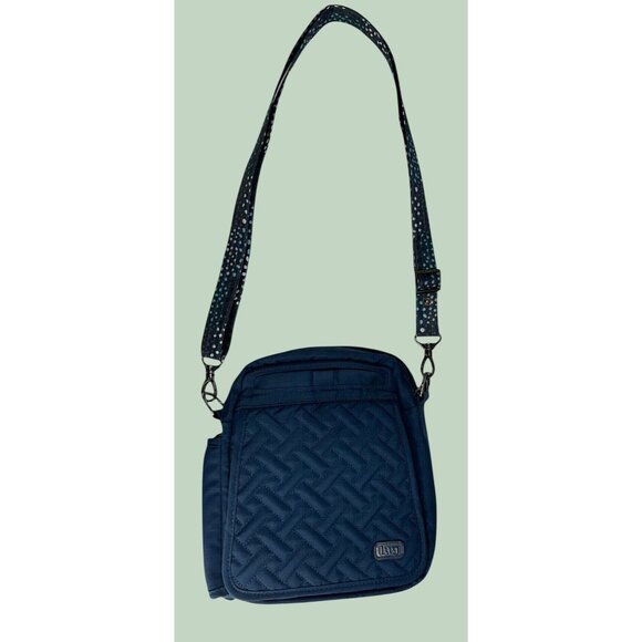 Lug Navy Quilted Crossbody Bag With Adjustable Strap & Multiple Compartments - Picture 2 of 12